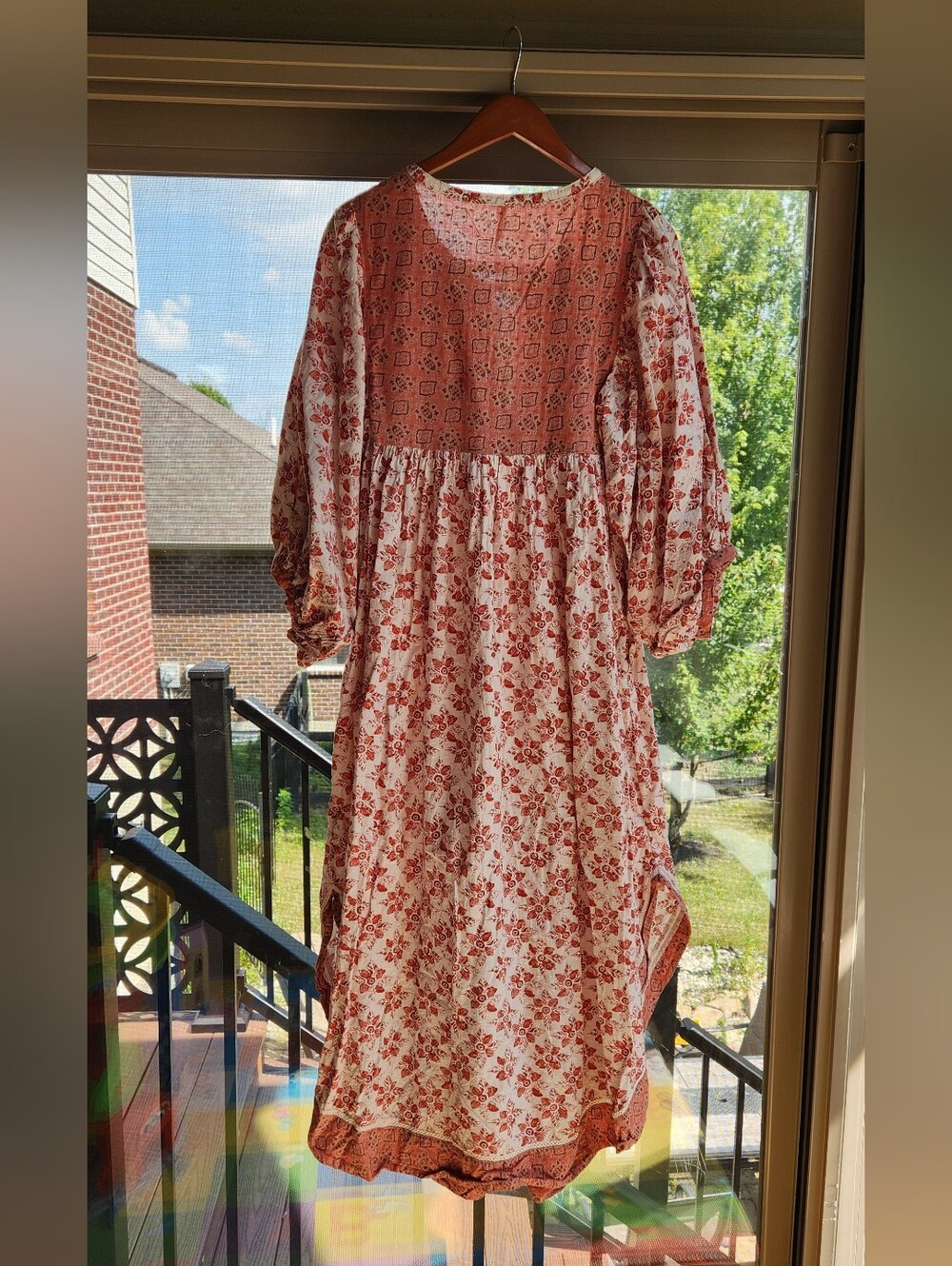 Free People Maxi Dress Size L Red Hazy Maisy Style Unique Details Firm Price - Picture 14 of 16